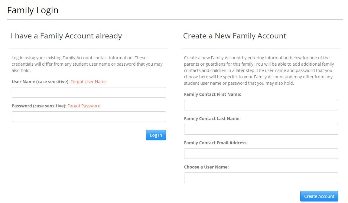 Create a Student Account